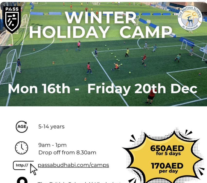 Winter camp payment - Friday 20th